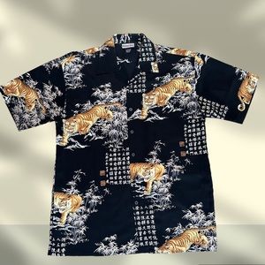Million Guy sz LG beautiful Hawaiian shirt tigers big cats short sleeve buttons